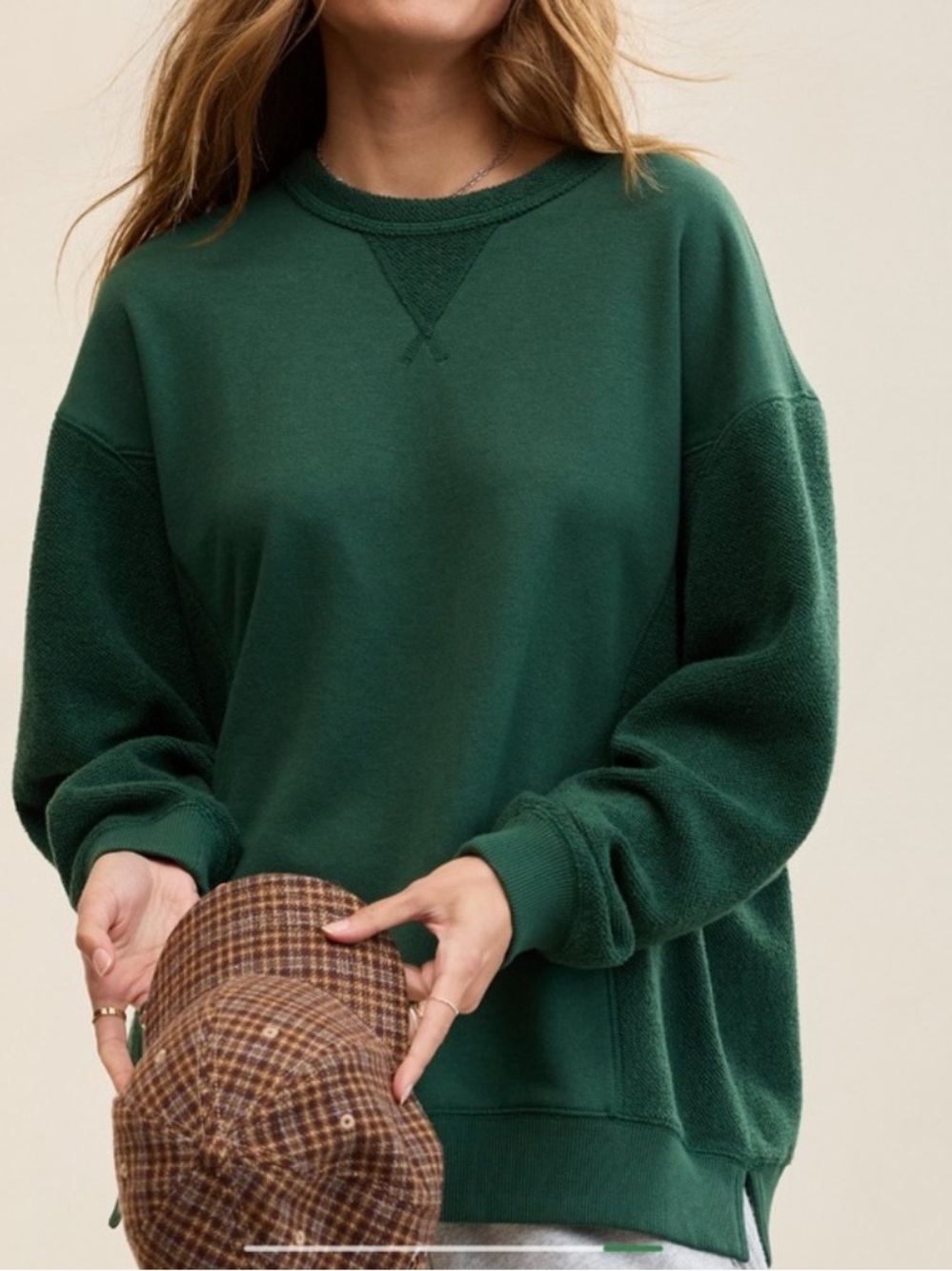 aerie Forest Green Crewneck Sweatshirt